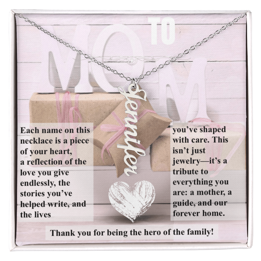 To Mom, The Hero of The Family_Name Necklace (Up to 4 names)