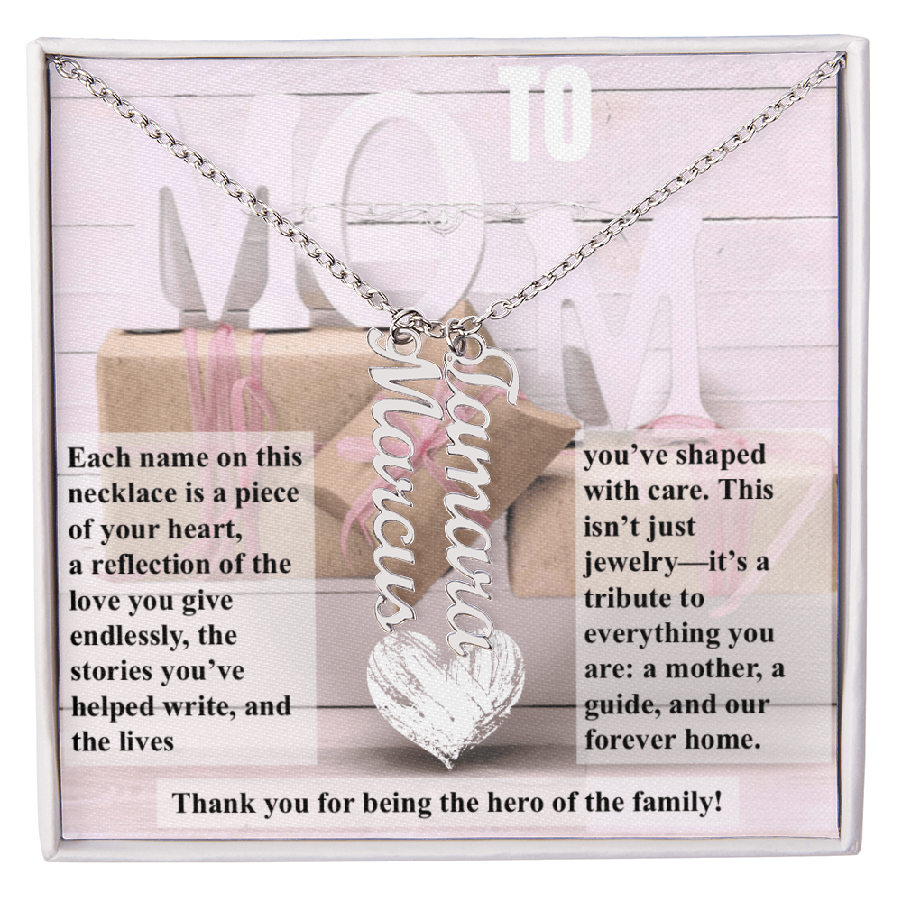 To Mom, The Hero of The Family_Name Necklace (Up to 4 names)