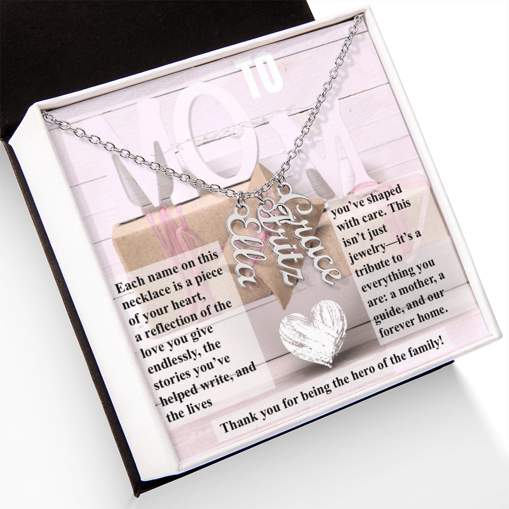 To Mom, The Hero of The Family_Name Necklace (Up to 4 names)