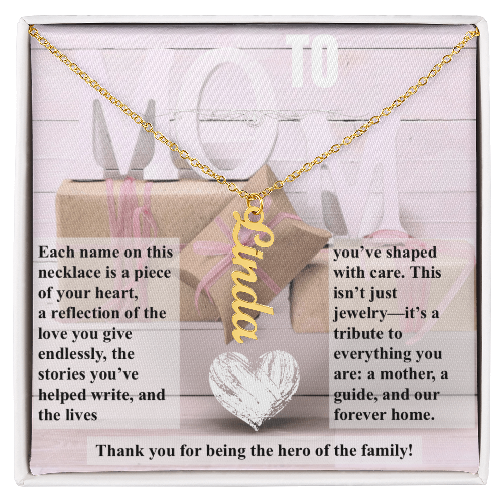 To Mom, The Hero of The Family_Name Necklace (Up to 4 names)
