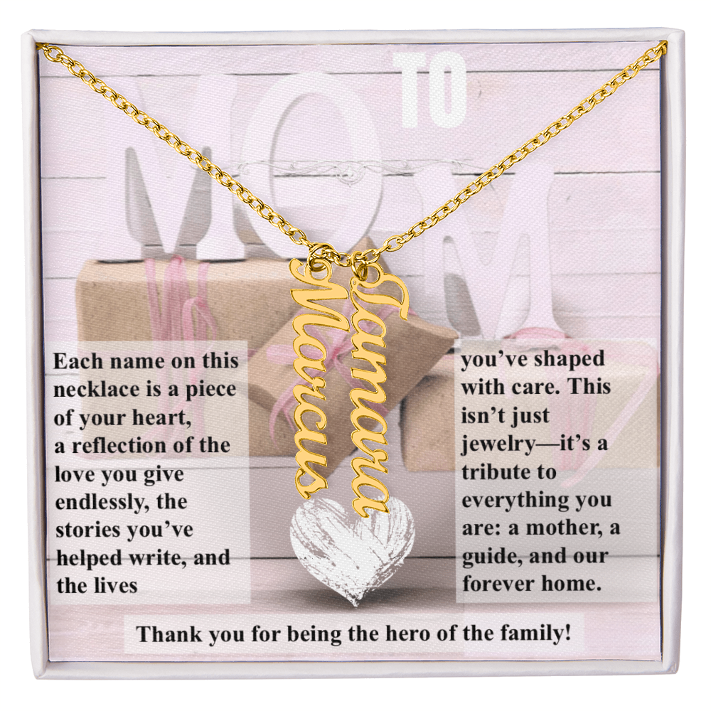 To Mom, The Hero of The Family_Name Necklace (Up to 4 names)