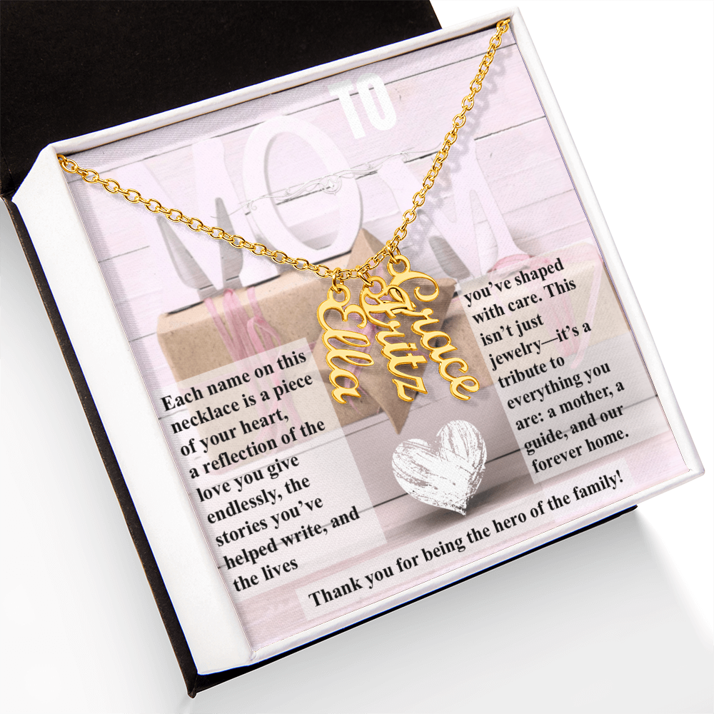 To Mom, The Hero of The Family_Name Necklace (Up to 4 names)