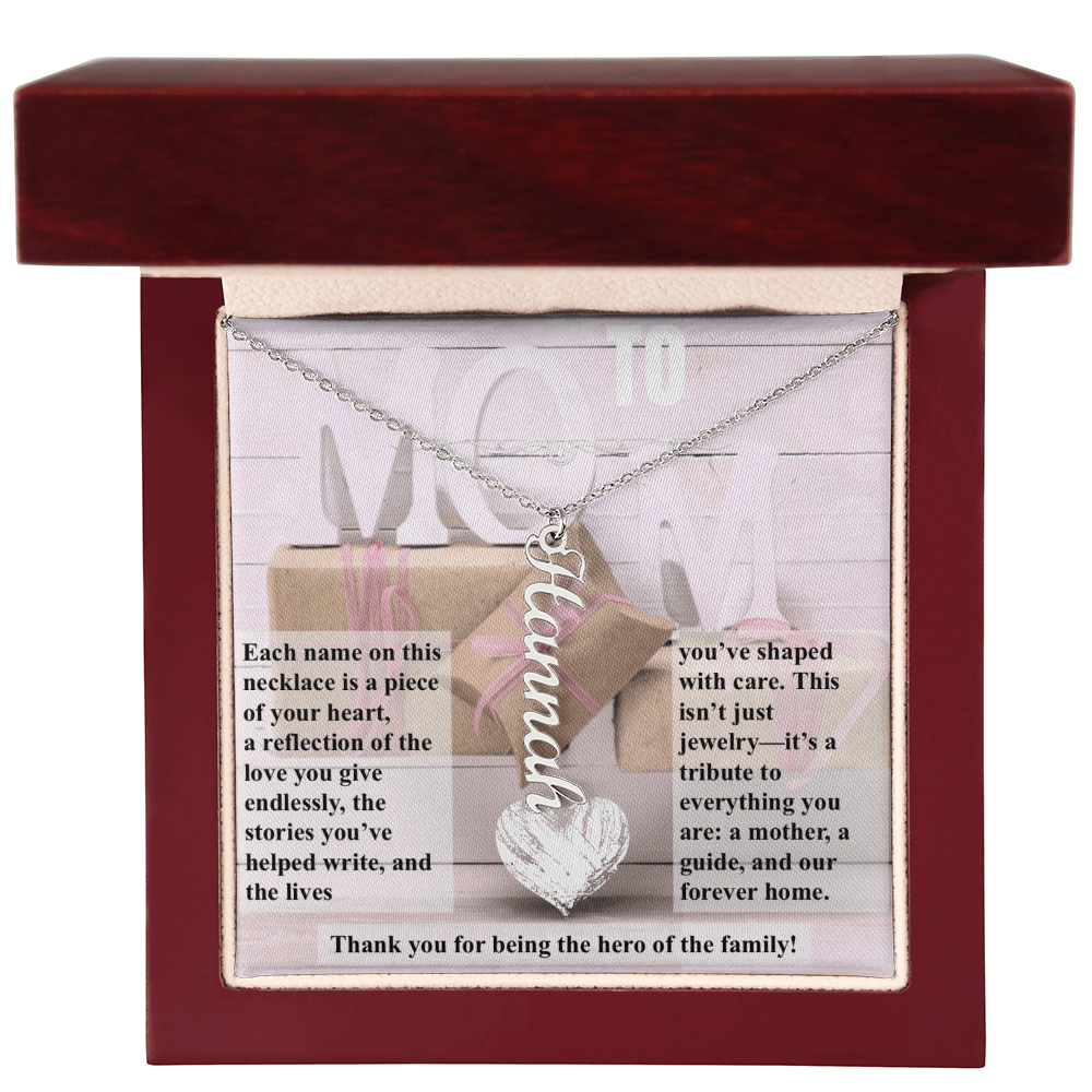 To Mom, The Hero of The Family_Name Necklace (Up to 4 names)