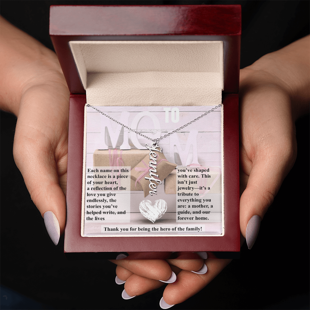 To Mom, The Hero of The Family_Name Necklace (Up to 4 names)