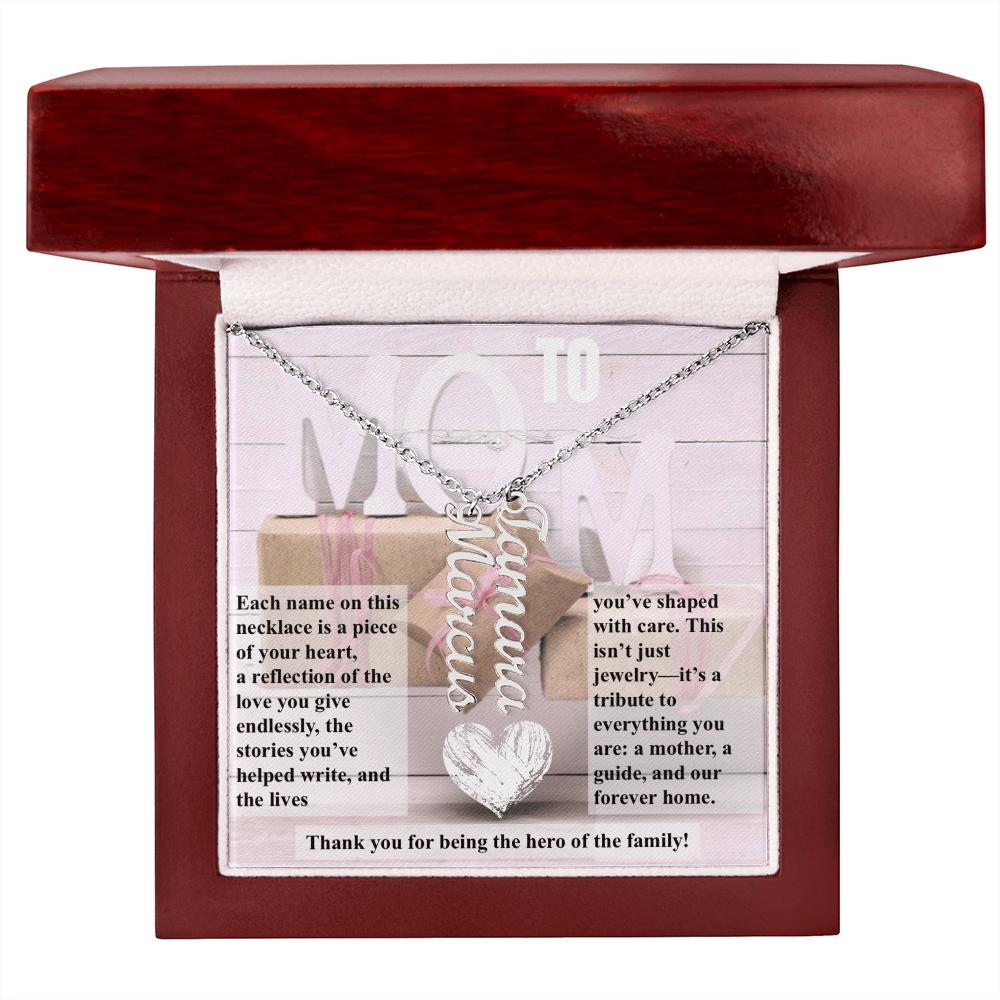 To Mom, The Hero of The Family_Name Necklace (Up to 4 names)