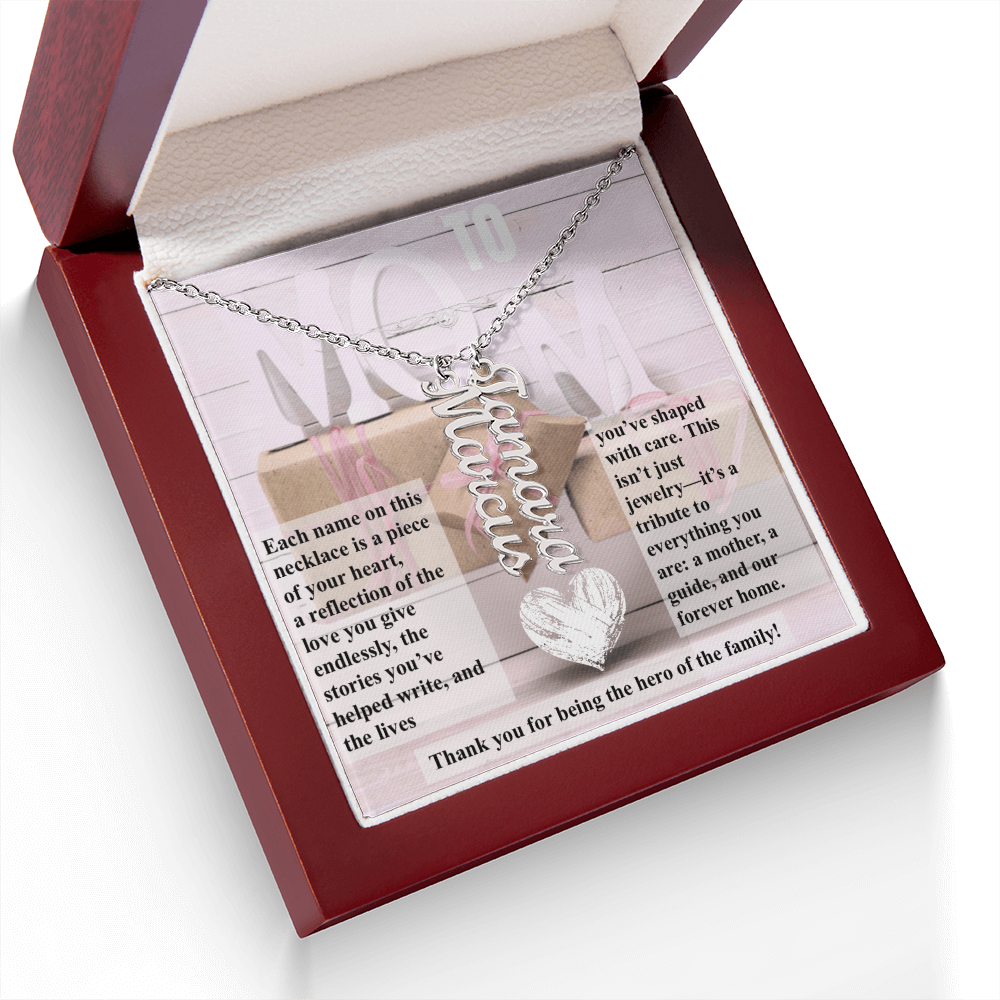 To Mom, The Hero of The Family_Name Necklace (Up to 4 names)