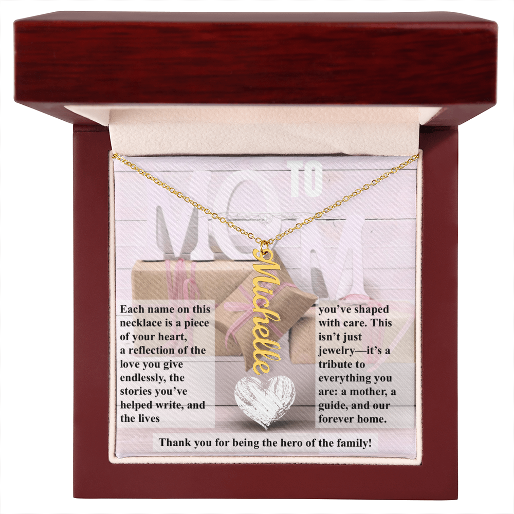 To Mom, The Hero of The Family_Name Necklace (Up to 4 names)