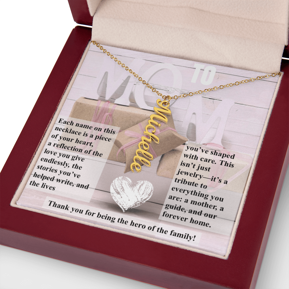 To Mom, The Hero of The Family_Name Necklace (Up to 4 names)