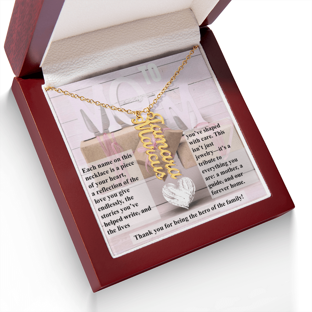 To Mom, The Hero of The Family_Name Necklace (Up to 4 names)