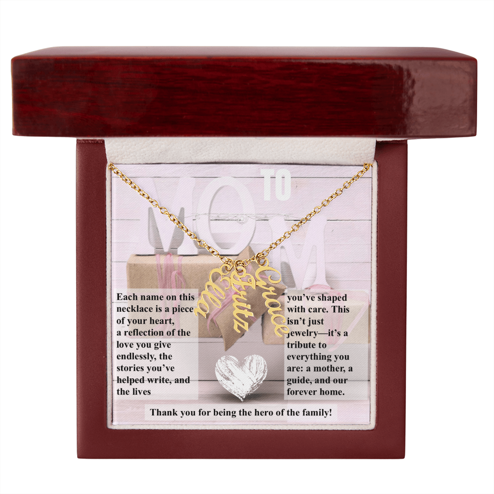 To Mom, The Hero of The Family_Name Necklace (Up to 4 names)