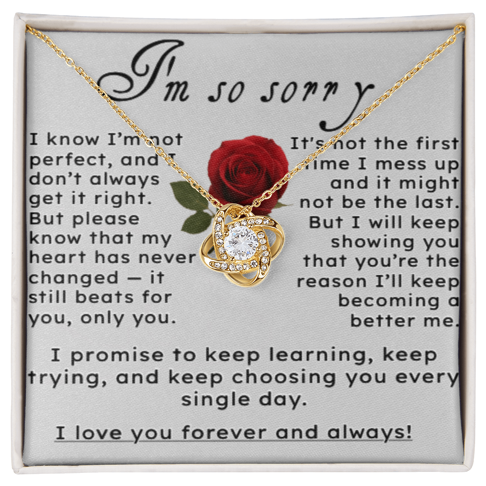 I'm So Sorry.. I Love You Forever and Always Love Knot Necklace