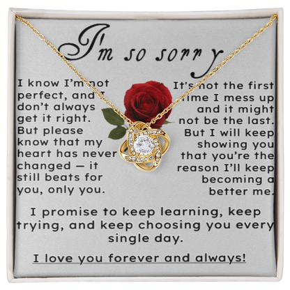 I'm So Sorry.. I Love You Forever and Always Love Knot Necklace