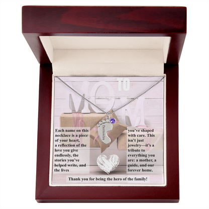 To mom, The Hero of the Family_Feet Necklace (Up to 4 names)