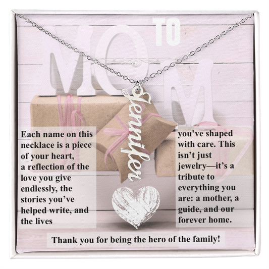 To Mom, The Hero of The Family_Name Necklace (Up to 4 names)