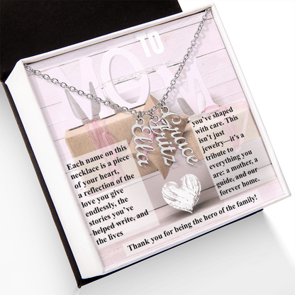To Mom, The Hero of The Family_Name Necklace (Up to 4 names)