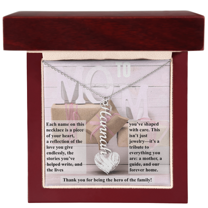 To Mom, The Hero of The Family_Name Necklace (Up to 4 names)