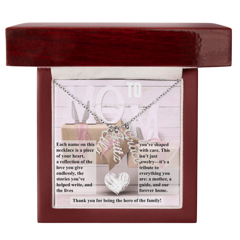 To Mom, The Hero of The Family_Name Necklace (Up to 4 names)