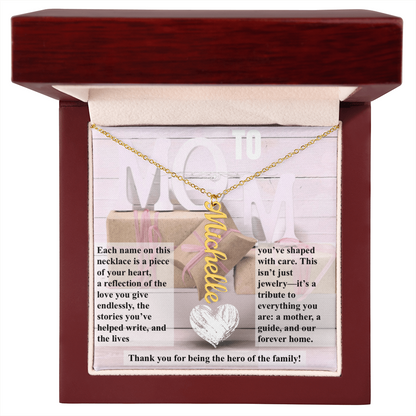 To Mom, The Hero of The Family_Name Necklace (Up to 4 names)