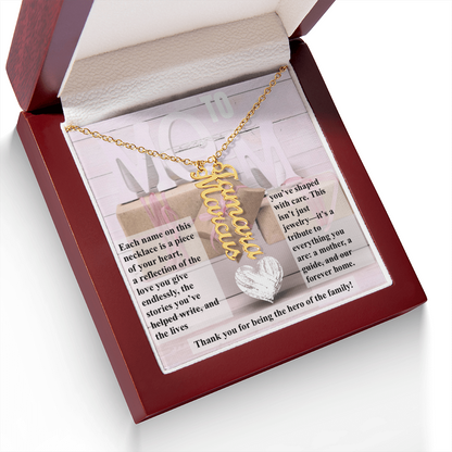 To Mom, The Hero of The Family_Name Necklace (Up to 4 names)