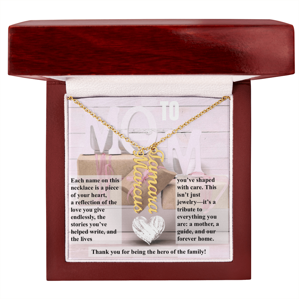 To Mom, The Hero of The Family_Name Necklace (Up to 4 names)