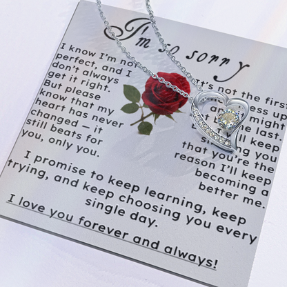 I'm So Sorry.. I Love You Forever and Always Heart Necklace