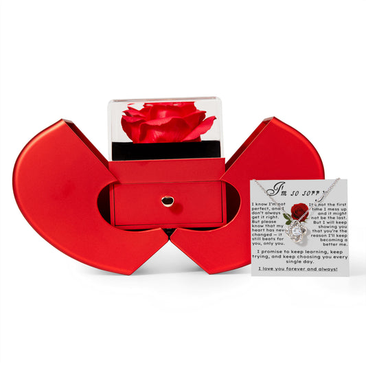 I'm sorry.. Rose and Love knot Necklace Gift Set,