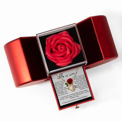 I'm sorry.. Rose and Love knot Necklace Gift Set,