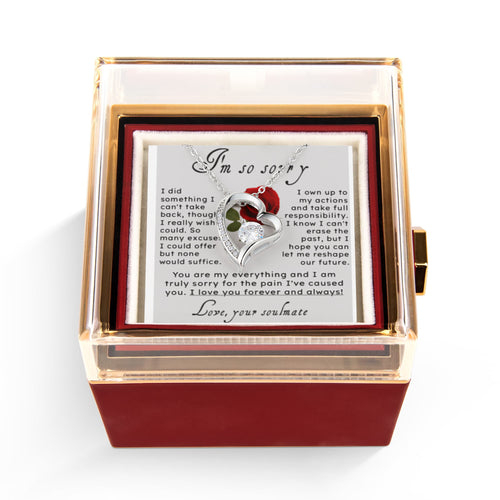 I'm So Sorry.. Heart Necklace in Rose Box