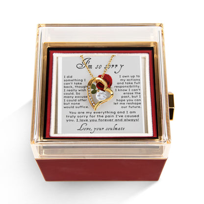 I'm So Sorry.. Heart Necklace in Rose Box
